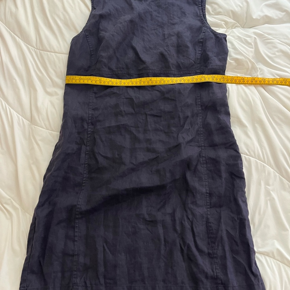 Old navy vintage dark blue linen sheath linen sleeveless mini dress women's - Picture 3 of 9